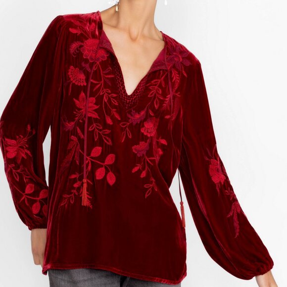 Johnny Was Junie Velvet Relaxed Blouse Size Medium NWT - Picture 4 of 5